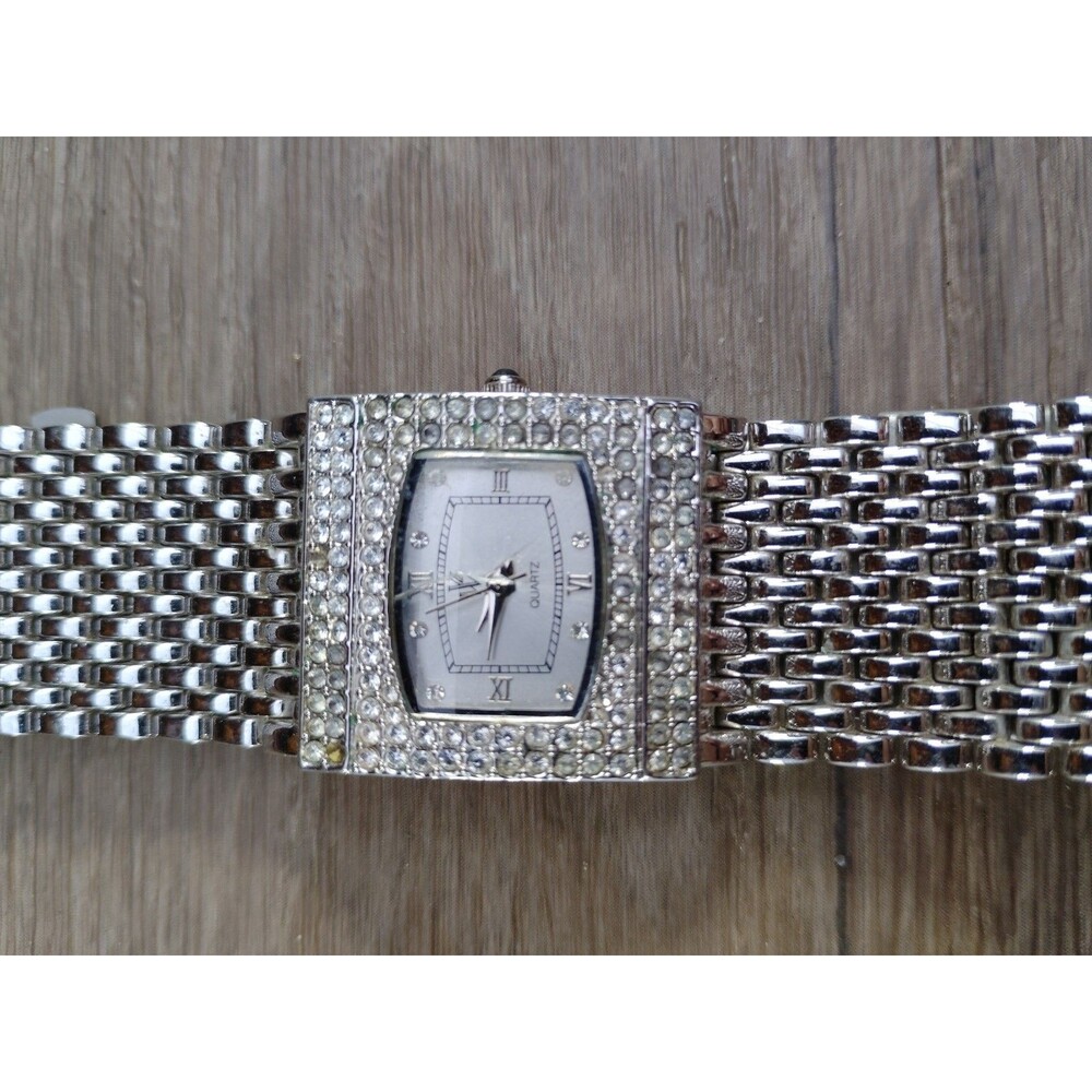 Victoria Weick Beverly Hills Diamond Bezel Ladies Rectangular Crystal Watch